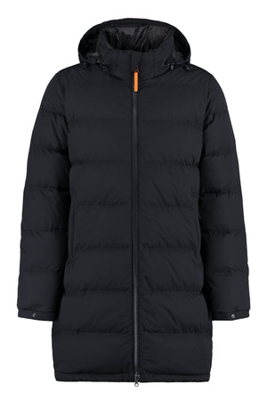 Techno fabric long down jacket-0